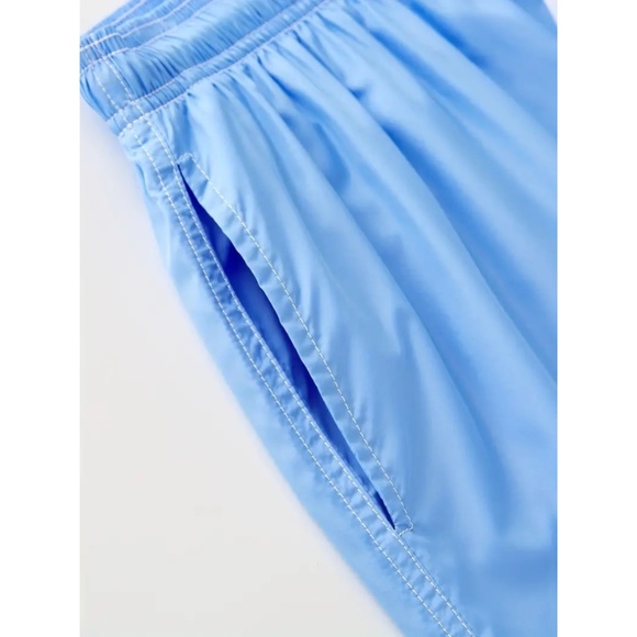 BNWT Men's Isabelle LaRue Light Sky Blue Bitcoin Swim Shorts - Picture 7 of 9